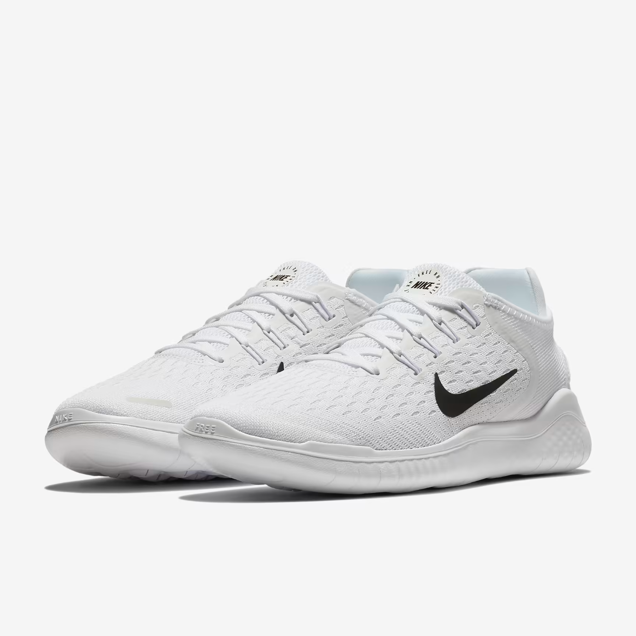 Nike Women's Free RN 2018 White Black Sz 8 942837-100 Running Shoes