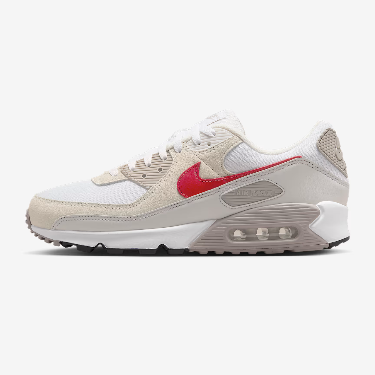 Nike Air Max 90 Men's Shoes DM0029-113 White Vast Grey University Red Size 9.5