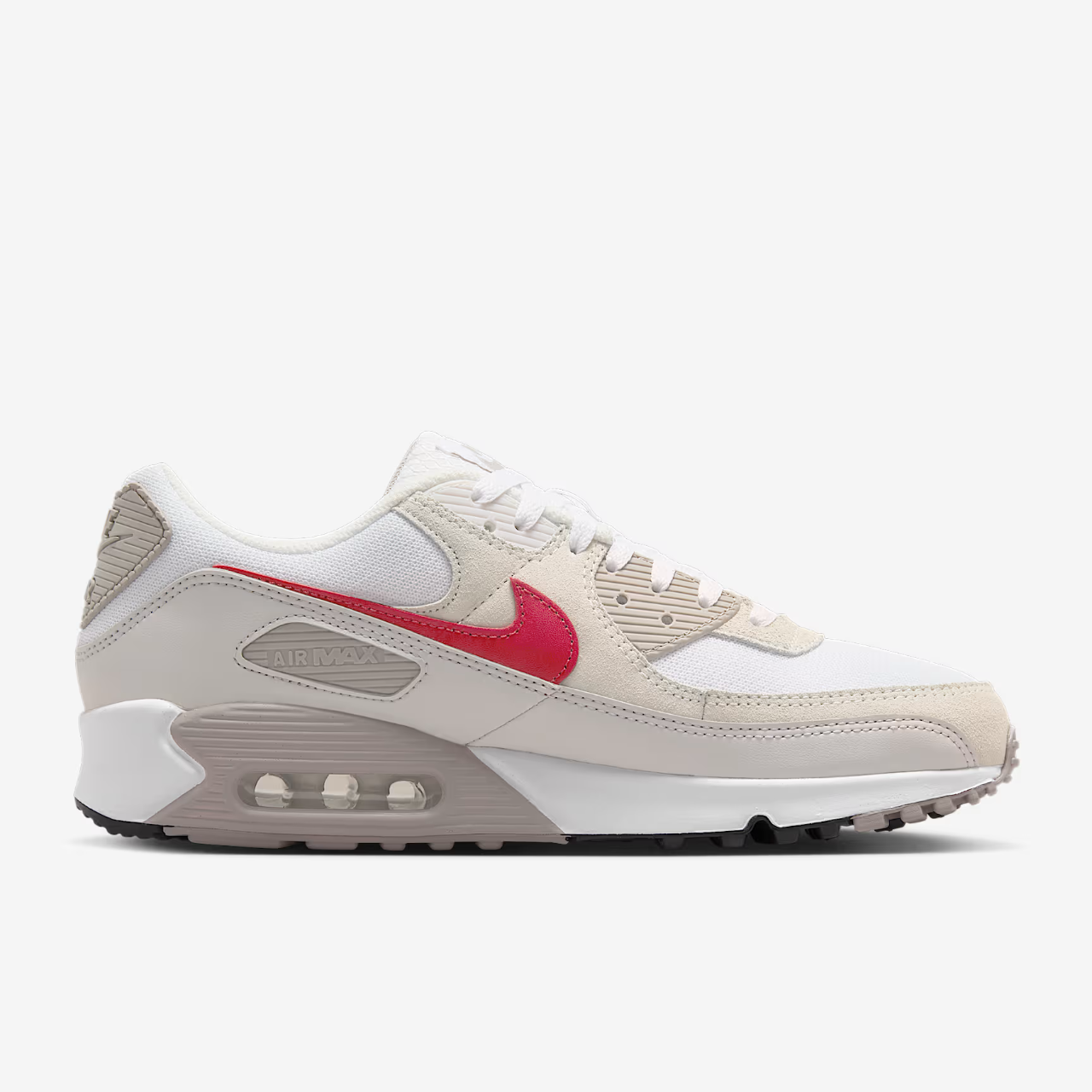 Nike Air Max 90 Men's Shoes DM0029-113 White Vast Grey University Red Size 9.5