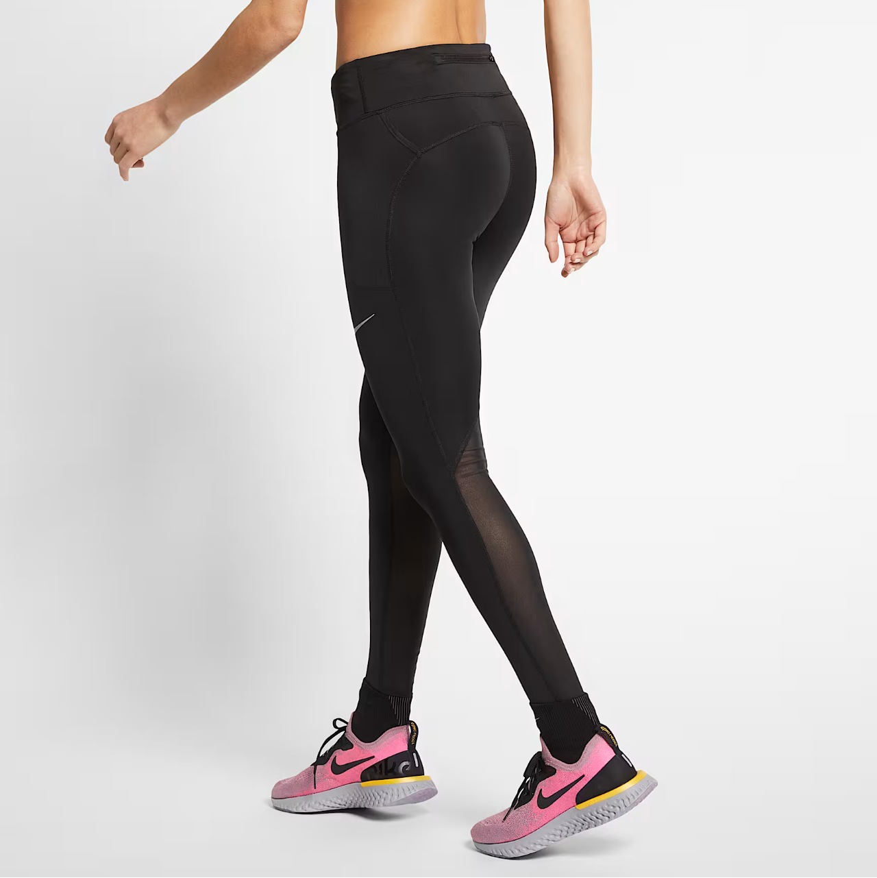 Nike Women's Epic Fast Mid-Rise Running Leggings CZ9240-010 Black XS