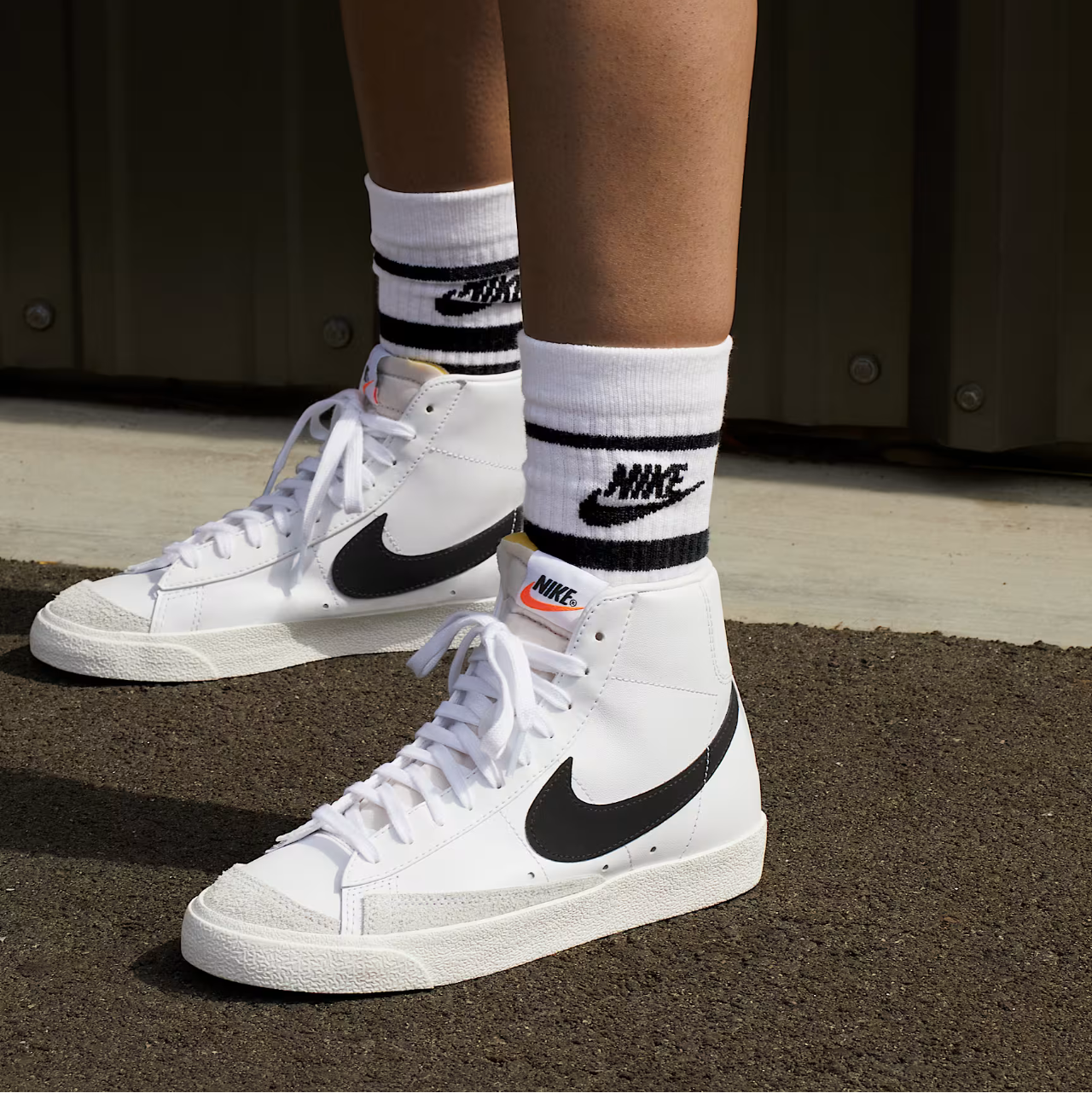 Nike Blazer Mid '77 Jumbo White black Casual Sneakers CZ1055-100 Women Size