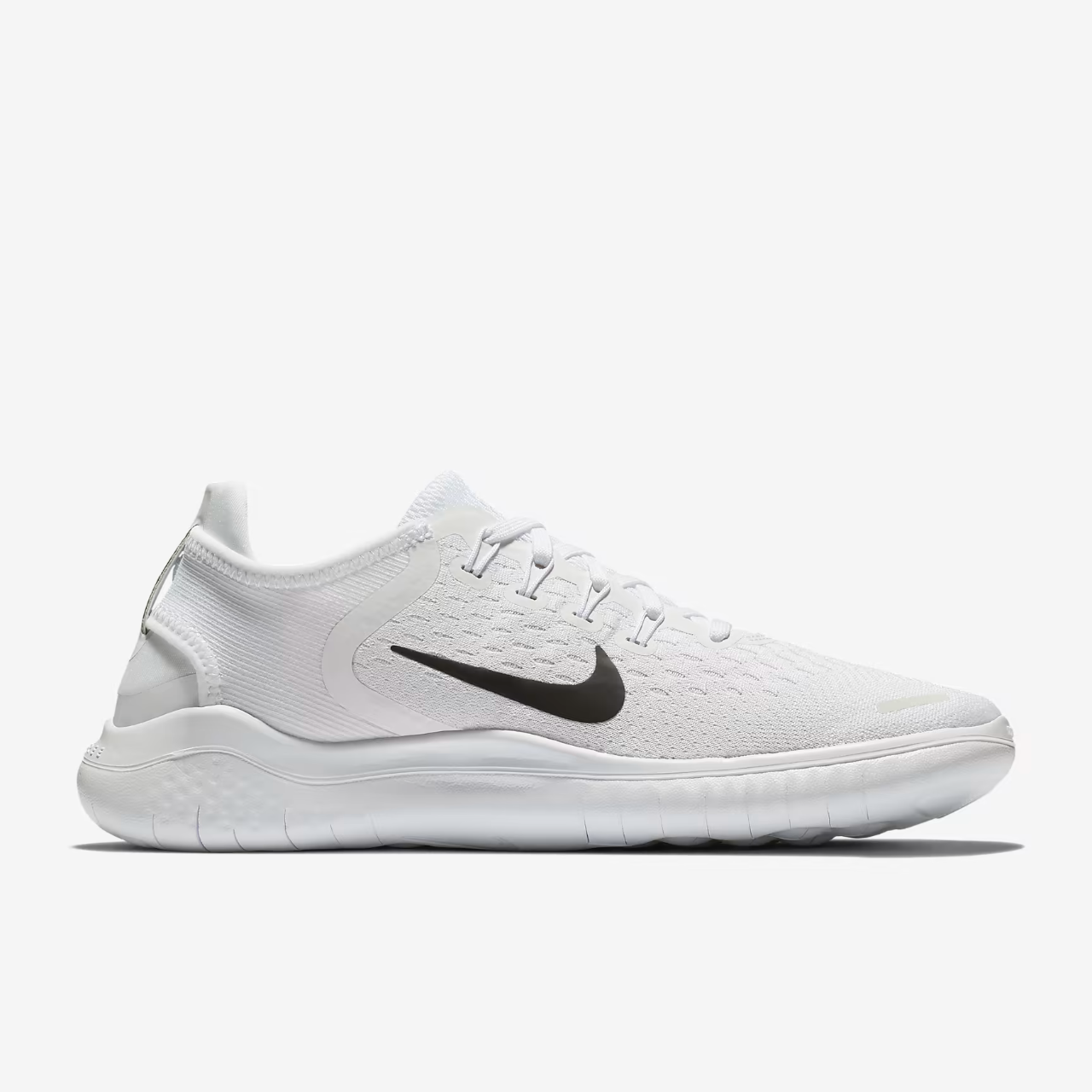 Nike Women's Free RN 2018 White Black Sz 8 942837-100 Running Shoes