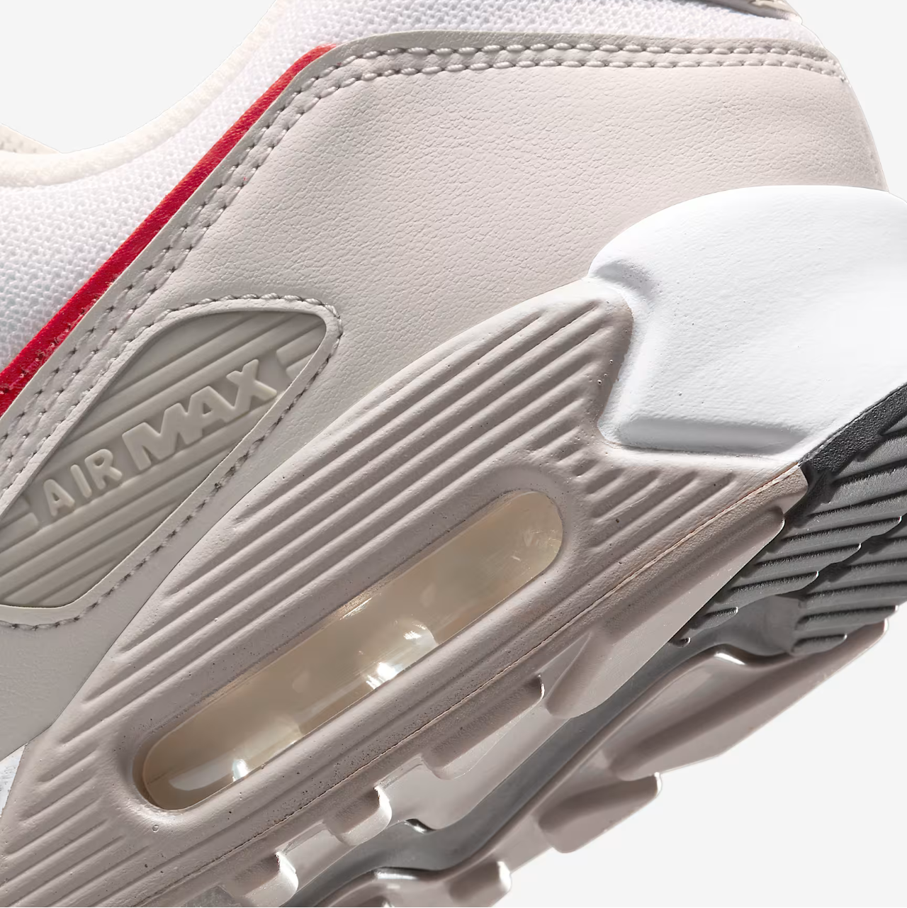 Nike Air Max 90 Men's Shoes DM0029-113 White Vast Grey University Red Size 9.5