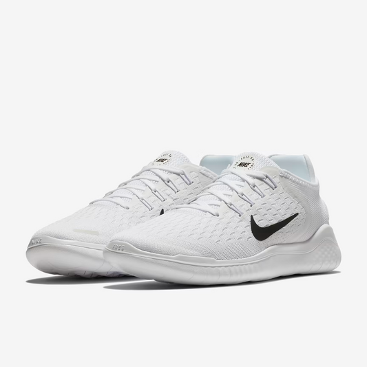 Nike Women's Free RN 2018 White Black Sz 8 942837-100 Running Shoes