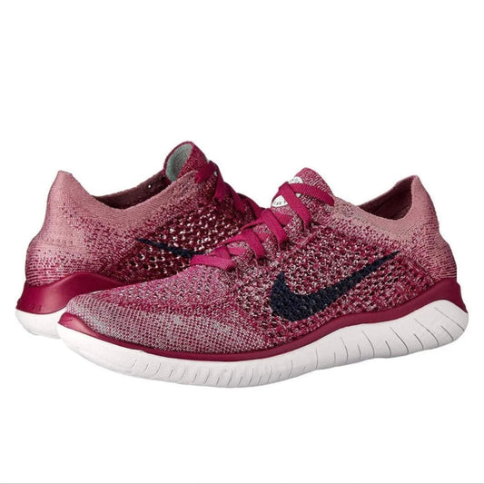 Nike Free RN Flyknit 2018 Raspberry Red Running Sneakers 942839-600 Womens